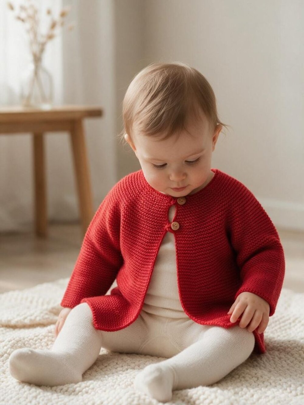 Zara Knitwear Red Knit Cardigan Sweater 9-12 Months